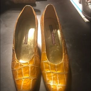Valentina Rangoni Italian pumps Gold Patent 8.5 M